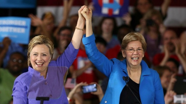 Image result for PHOTO OF WARREN AND HILLARY TOGETHER