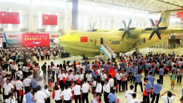 Image result for China-built amphibious aircraft takes maiden flight -