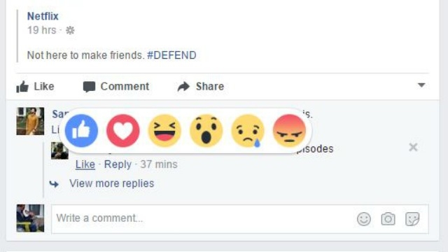 Facebook reactions have now infiltrated comments