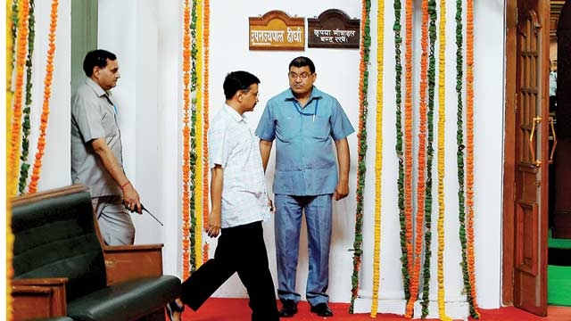 BJP leader alleges multi-crore scam against AAP Minister, marshalled out BJP leader alleges multi-crore scam against AAP Minister, marshalled out