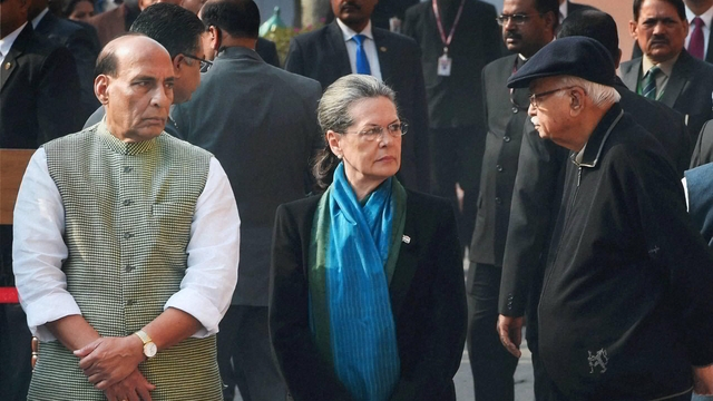 Rajnath Sonia Gandhi and LK Advani