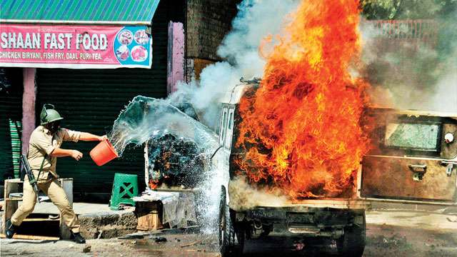 Violent protests rock Anantnag 6 cops injured