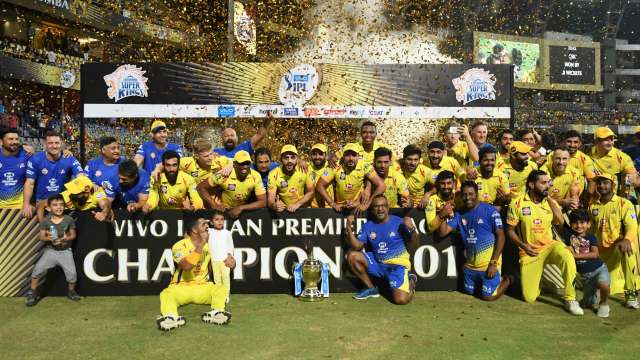 CSK celebrate their win on Sunday