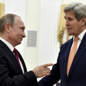 Vladimir Putin and John Kerry