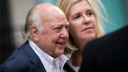 Fox News chairman Roger Ailes with his wife Elizabeth Tilson leaving the News Corp building in New York City. Ailes, who built F