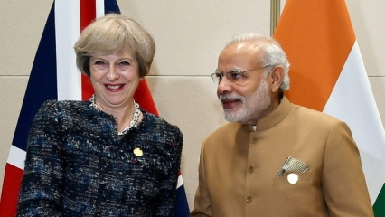 Narendra Modi and Theresa May