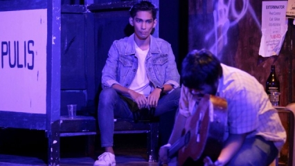 Students from the University of the Philippines perform a play on Philippine President Rodrigo Dutertes war on drugs, in Quezon 