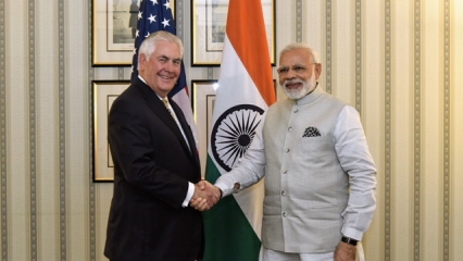Modi in US: Ahead of Trump meet, PM Modi meets US Secretary of State Tillerson Modi in US: Ahead of Trump meet, PM Modi meets US Secretary of State Tillerson